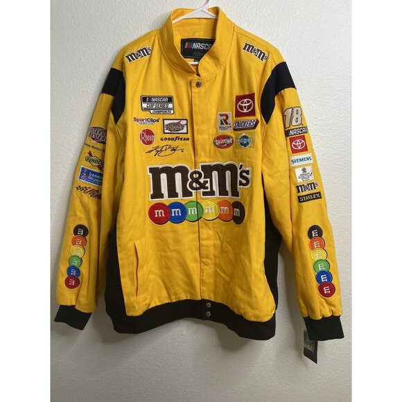 NASCAR Chase Authentic M&M Kyle Busch Jacket Logos Patches Racing 2 XLarge Men's - Picture 1 of 9